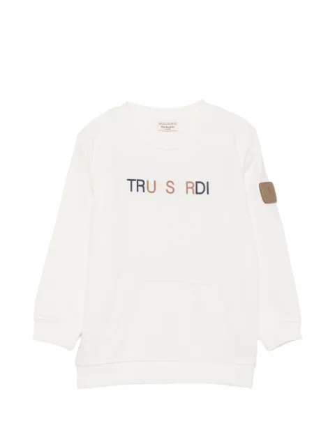 TRUSSARDI JUNIOR logo-print pouch-pocket sweater