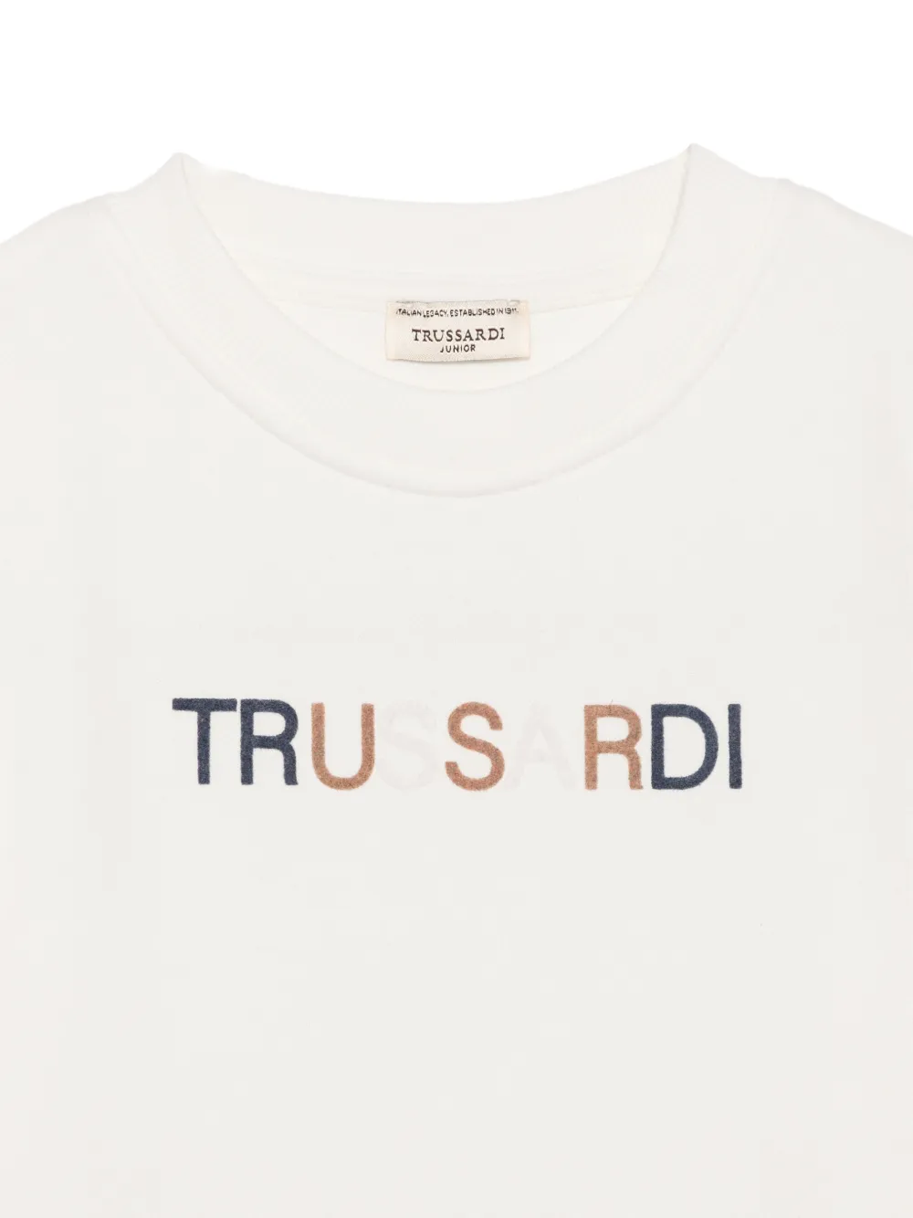 TRUSSARDI JUNIOR Trui met buidelzak en logoprint Beige