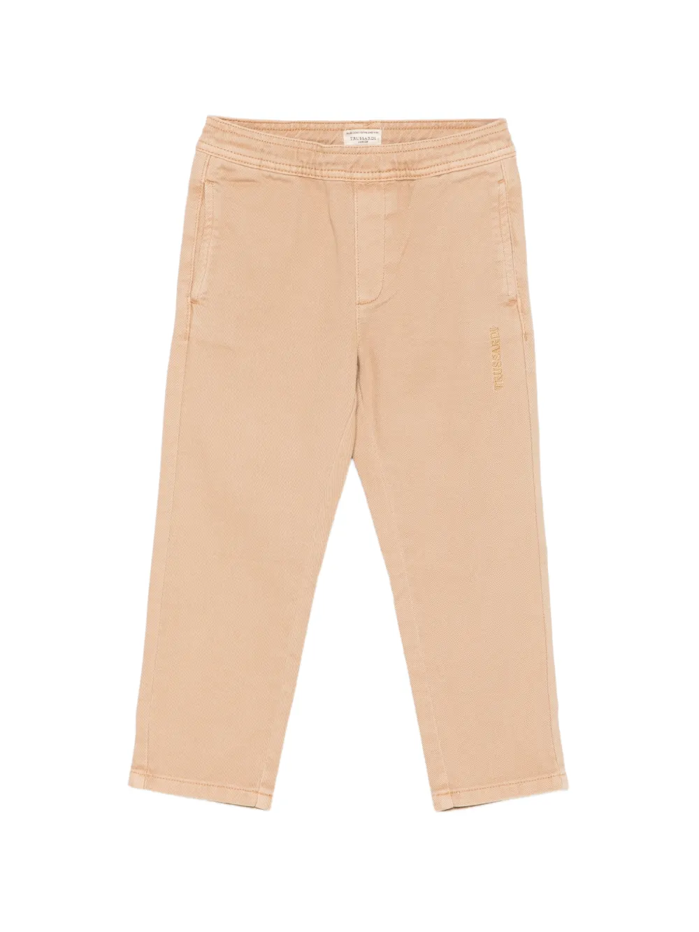 TRUSSARDI JUNIOR logo-embroidered elasticated-waist trousers - Tons neutres TRUSSARDI JUNIOR logo-embroidered elasticated-waist trousers - Tons neutres