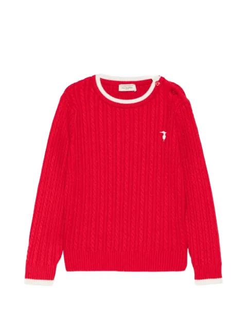 TRUSSARDI JUNIOR cable-knit button-detail sweater