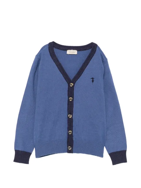 TRUSSARDI JUNIOR cárdigan con logo bordado y cuello en V