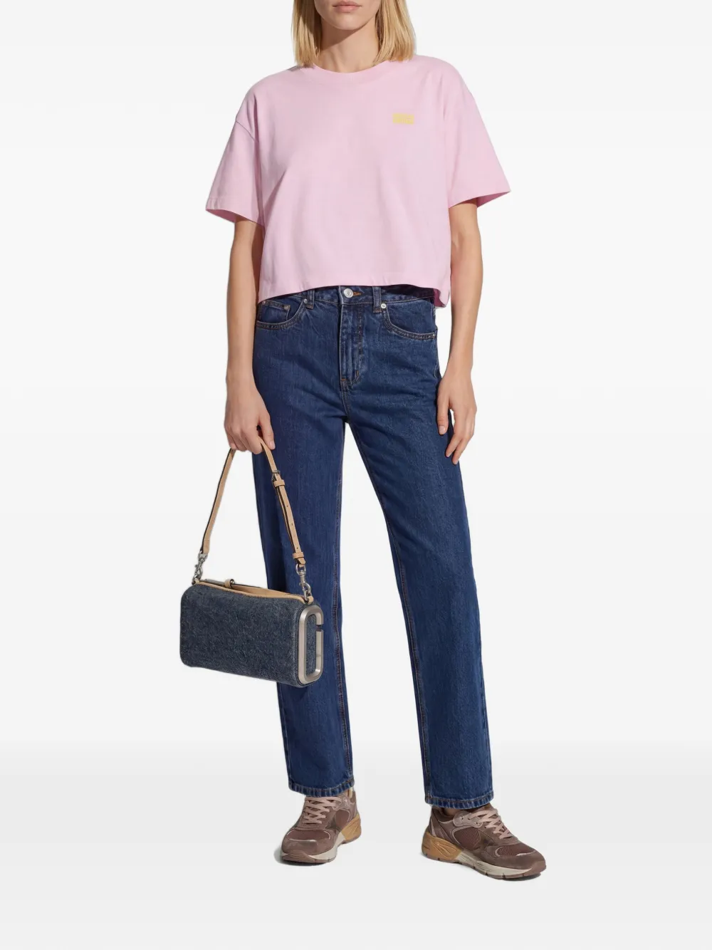 American Vintage Gixy T-shirt met logoprint Roze