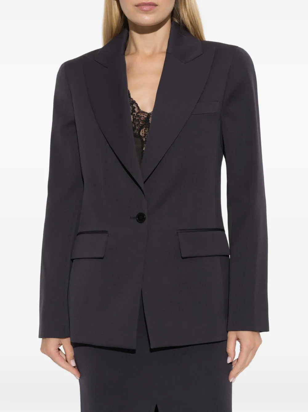 Balmain Wollen blazer met enkele rij knopen Grijs