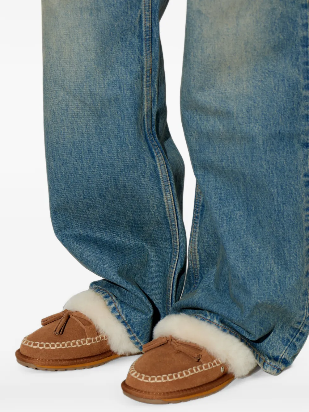 EMU AUSTRALIA Tahnee tassel-detail shearling-trim slippers Bruin