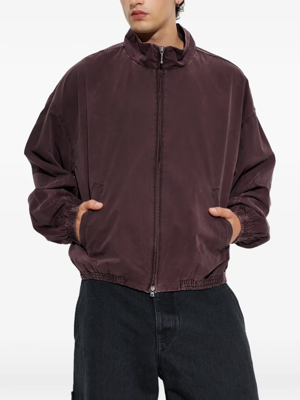 AGOLDE Marshall Zip-up Jacket in Red, view 3