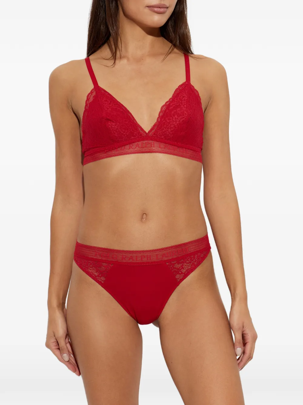 Polo Ralph Lauren Strings met logoband en kanten afwerking Rood