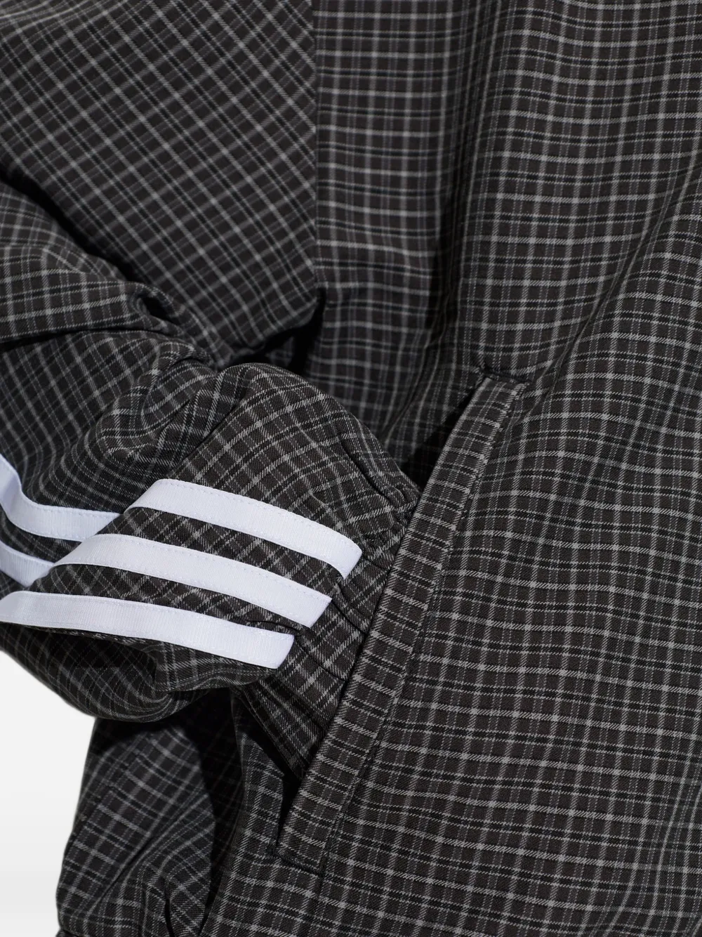adidas check-print zip-up sweatshirt Grijs