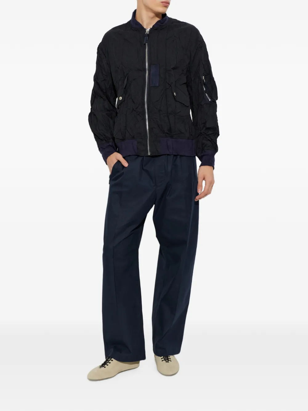 Comme des Garçons Homme Plus Straight broek met trekkoord Blauw