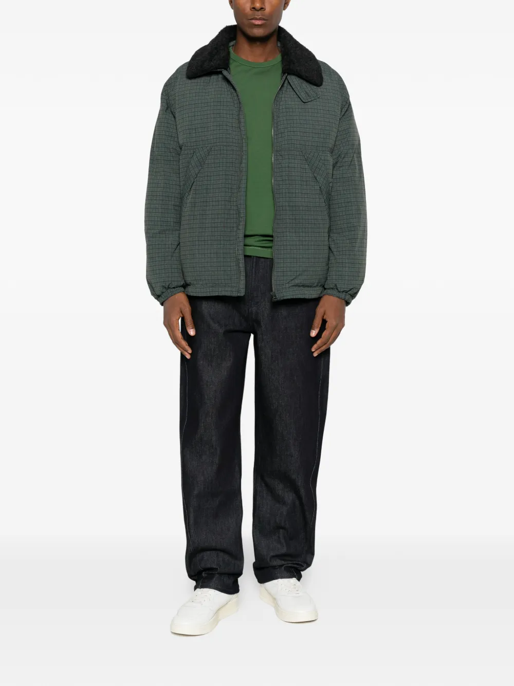 Lacoste logo-patch straight-leg jeans Blauw