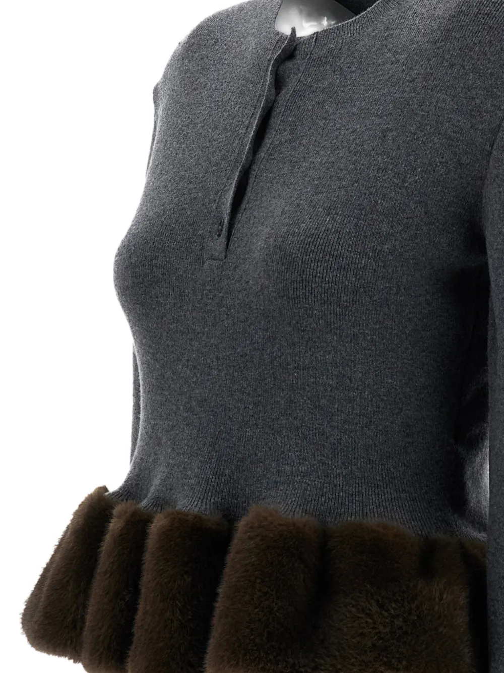 Stella McCartney Trui met ronde hals en nertsafwerking Grijs
