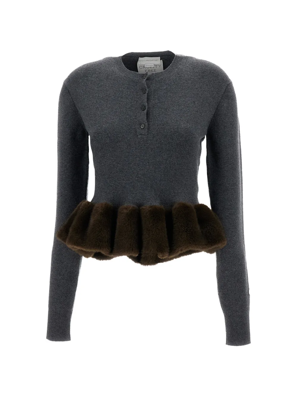 Stella McCartney mink trim crewneck sweater