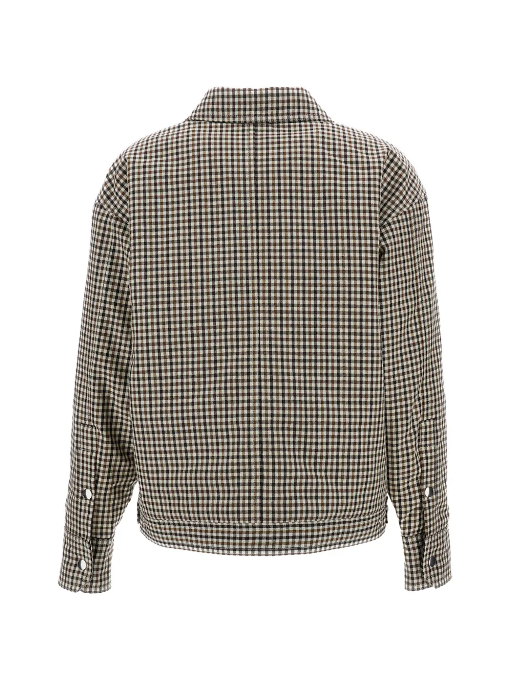 Plan C Check-pattern Zip-up Jacket In Brown