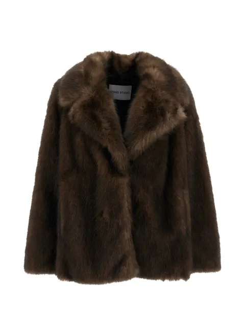 STAND STUDIO Journi faux-fur notch-lapel coat
