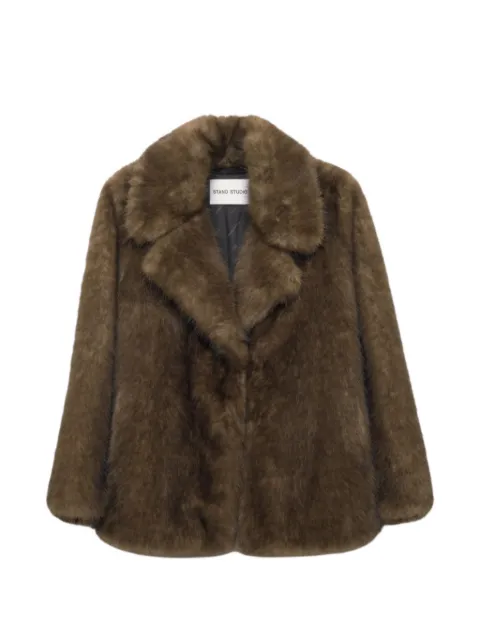 STAND STUDIO Journi faux-fur notch-lapel coat