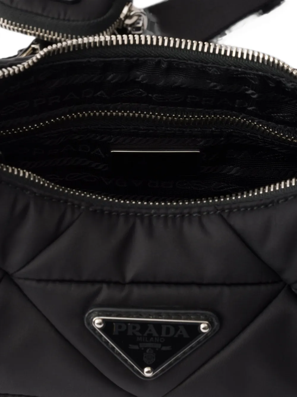 Prada Re-Nylon gewatteerde schoudertas Zwart