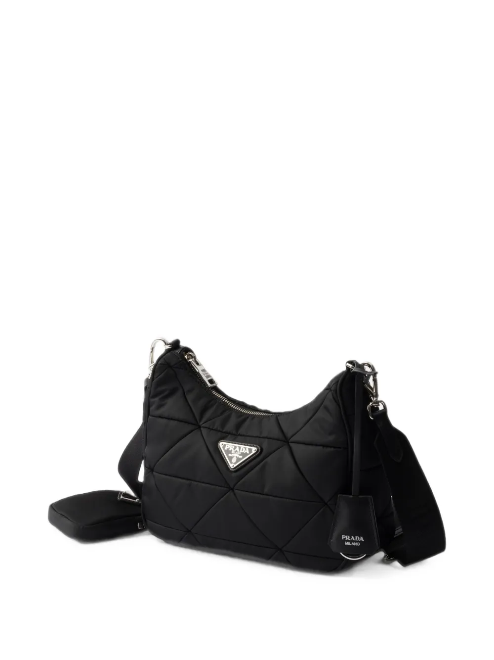 Prada Re-Nylon gewatteerde schoudertas Zwart