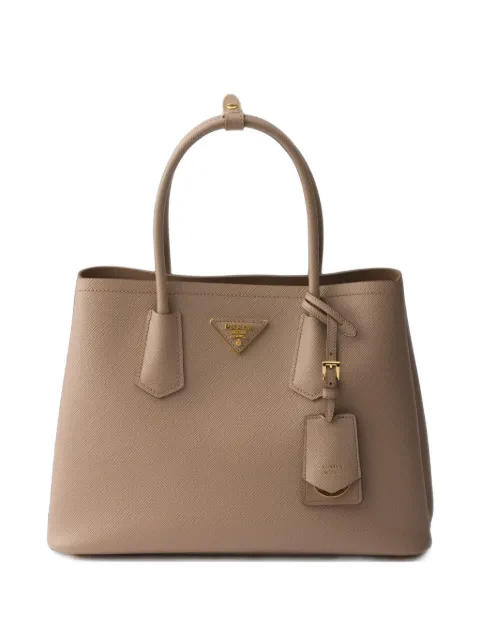 Prada Bolsa Double média de couro Saffiano