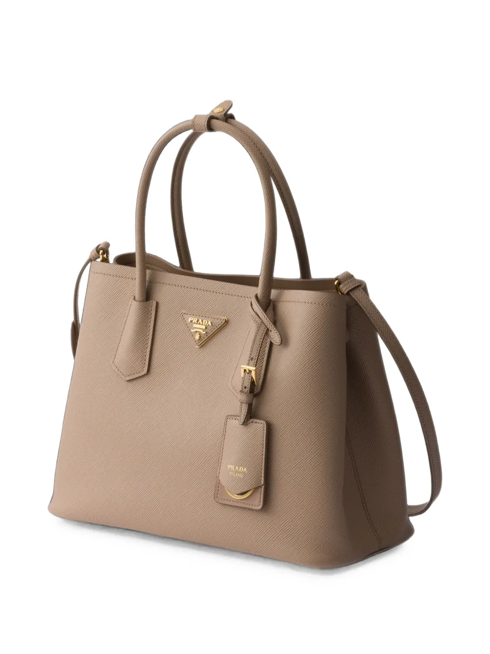Prada Double medium Saffiano leather bag Beige