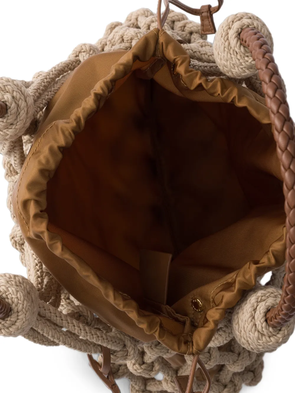 Prada Medium Noué katoenen macramé tas Bruin