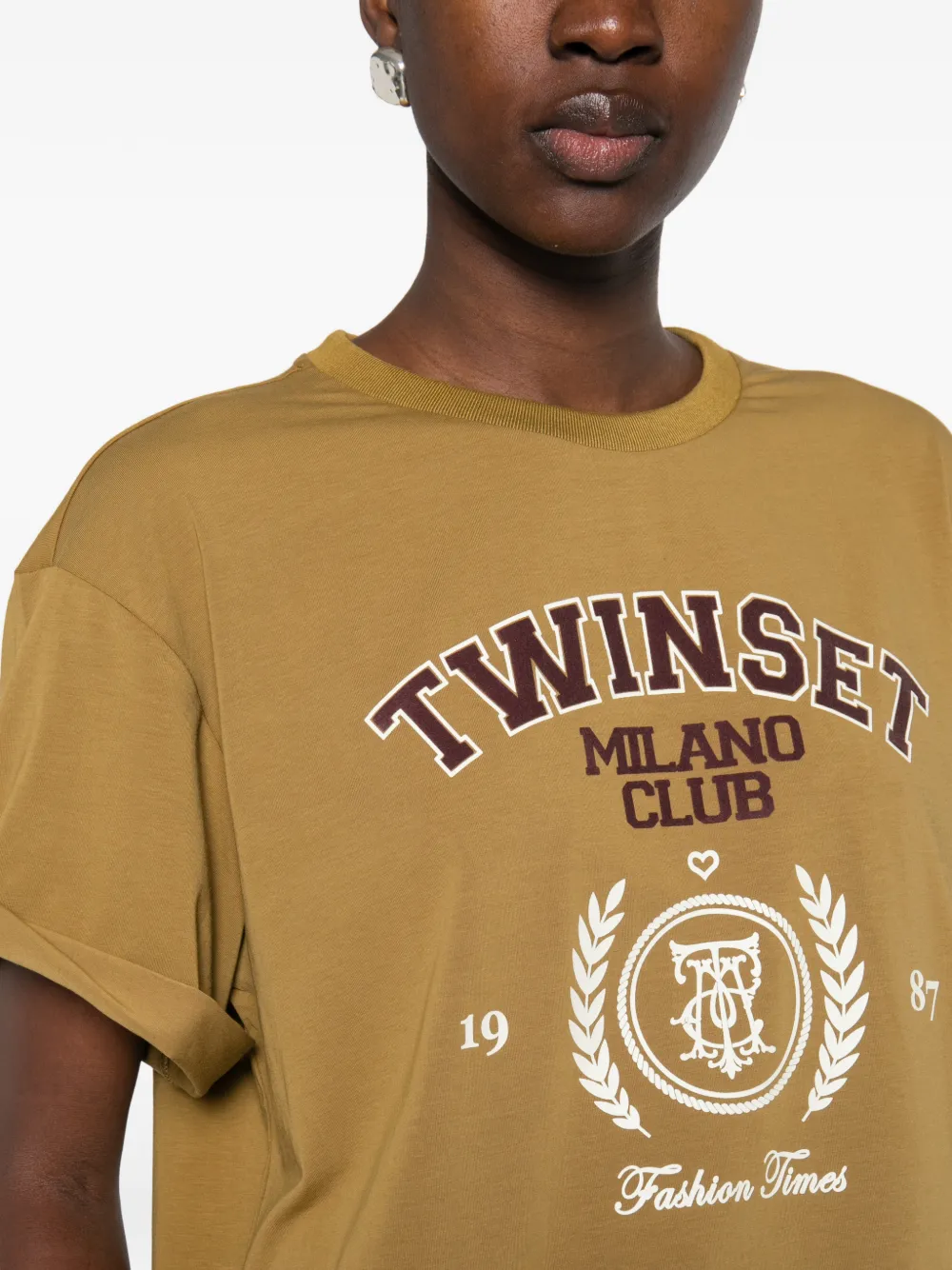 TWINSET logo-print cotton T-shirt Groen