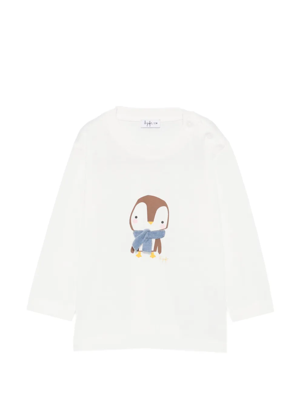 Il Gufo penguin-print long-sleeve T-shirt - Bianco