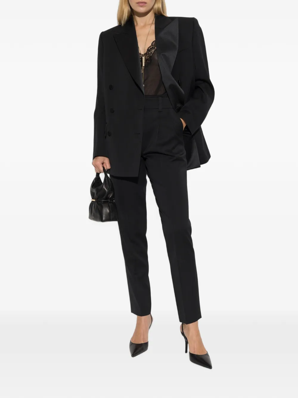 Balmain Wollen blazer met dubbele rij knopen Zwart