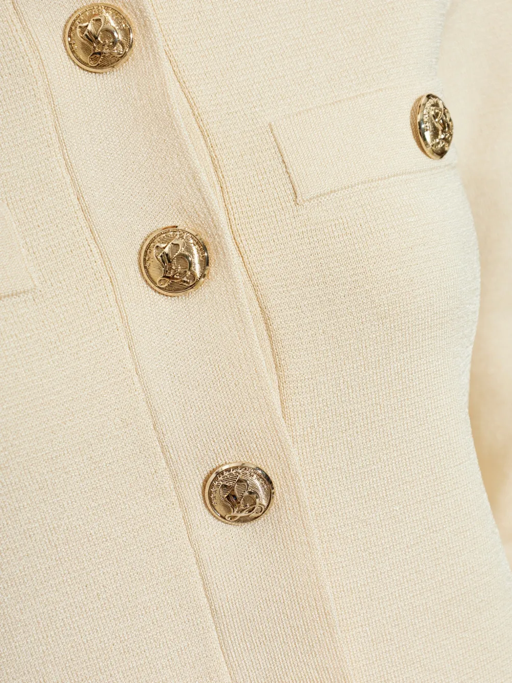 Balmain shoulder-pad button-up cardigan Beige