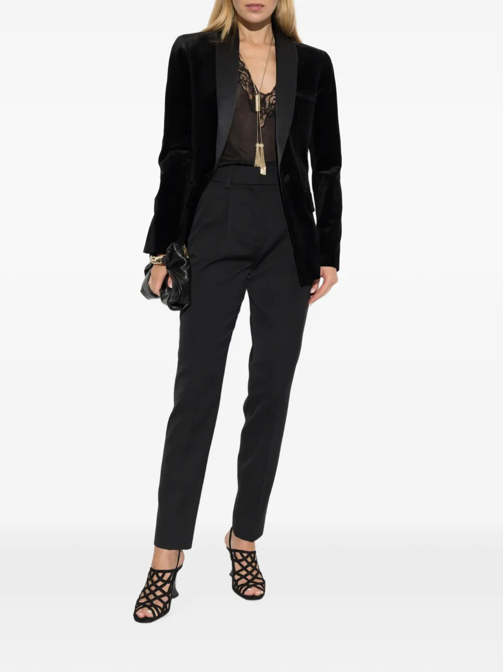 Balmain Fluwelen blazer met sjaalrevers Zwart