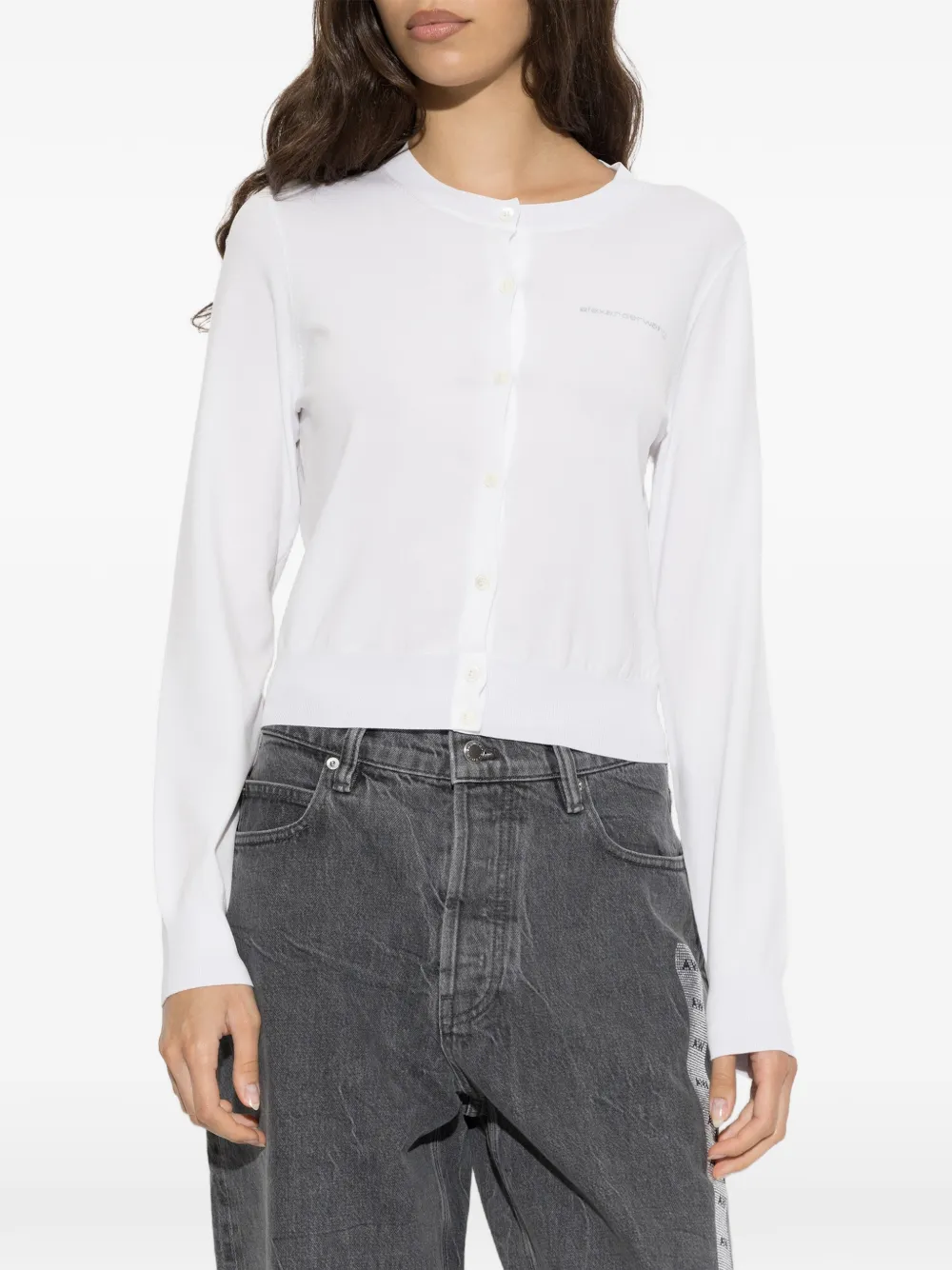 Alexander Wang Vest met kristallen logo Wit