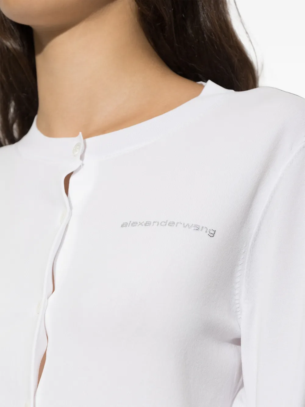 Alexander Wang Vest met kristallen logo Wit