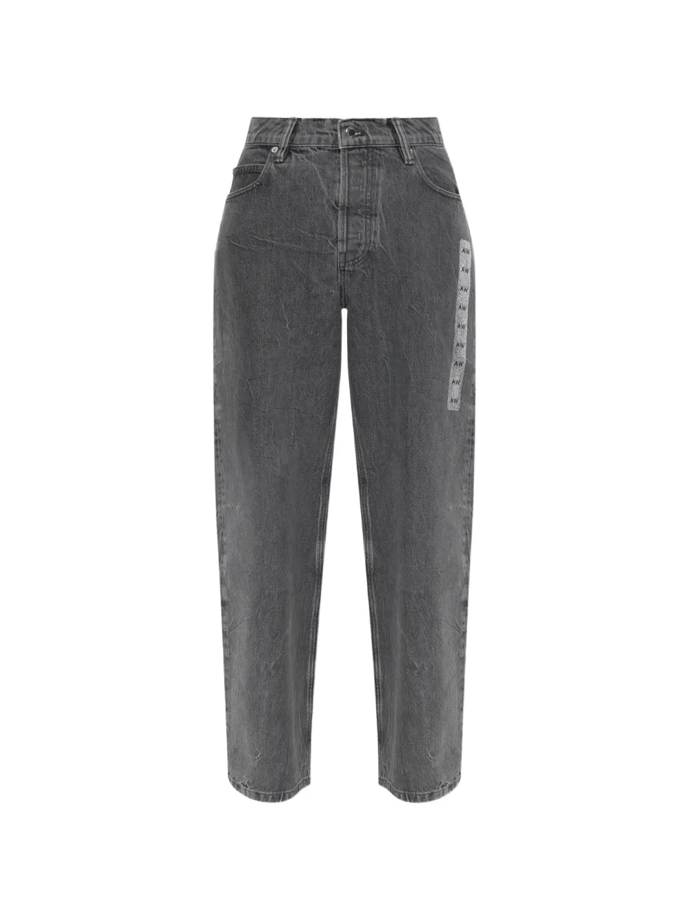 Alexander Wang crystal-embellished wide-leg jeans