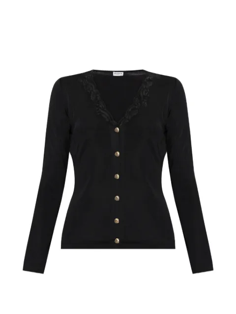 Balmain lace-trim button-up cardigan