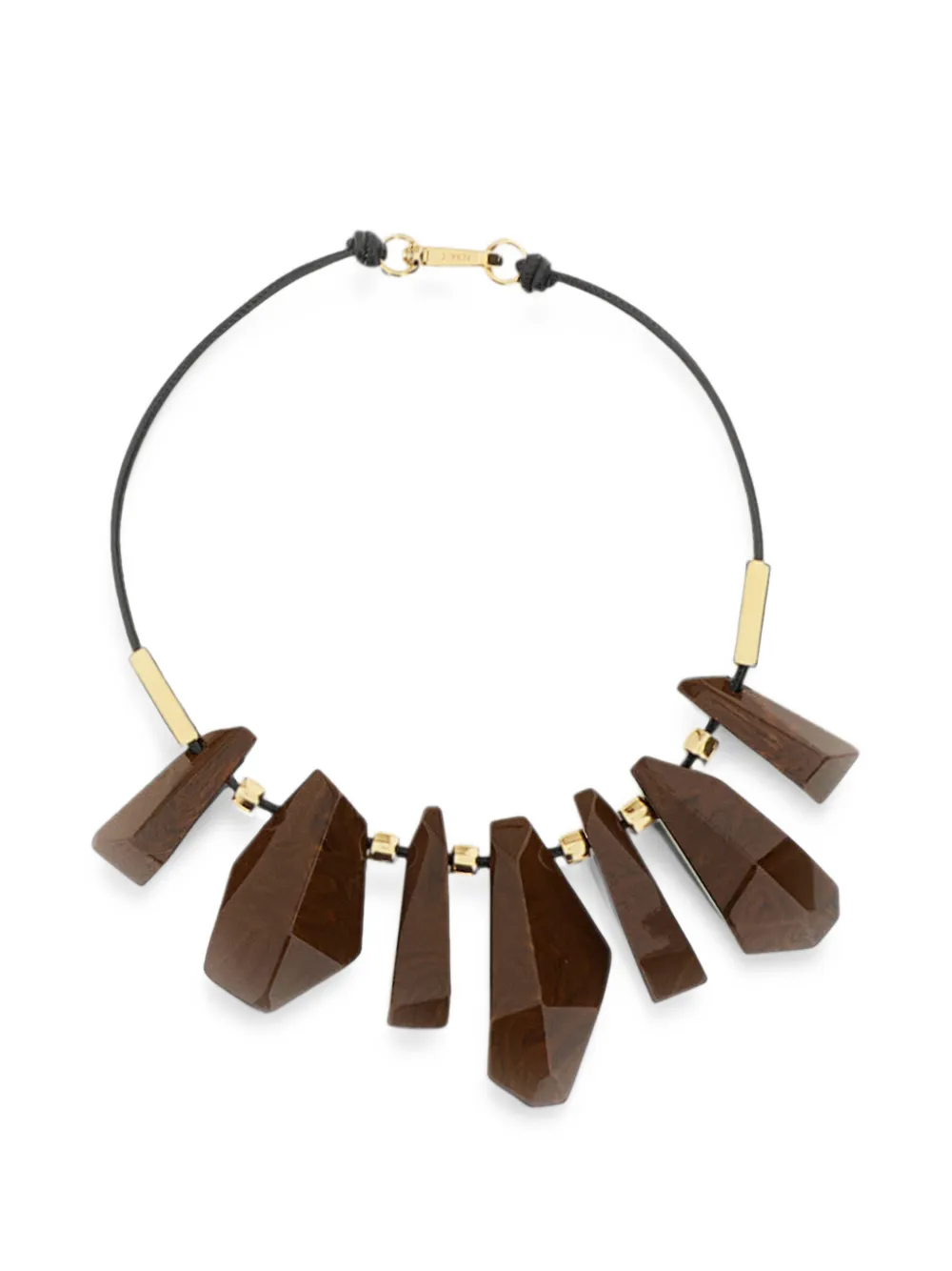 Plan C geometric-pendant cord necklace - Braun