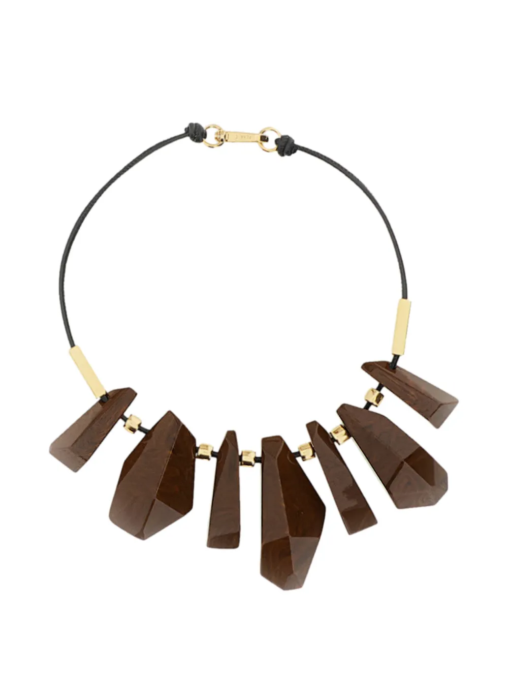 Plan C geometric-pendant cord necklace - Marrone