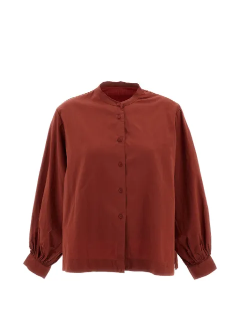 Casey Casey Biggy Grandad band-collar gathered-sleeve shirt