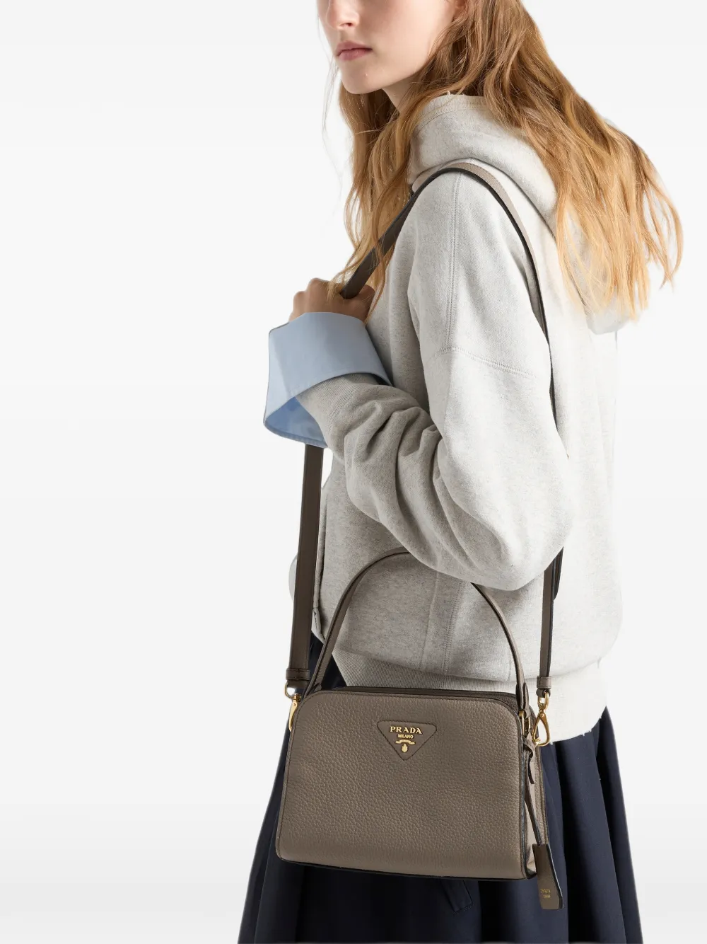 Prada Leren mini-handtas Grijs