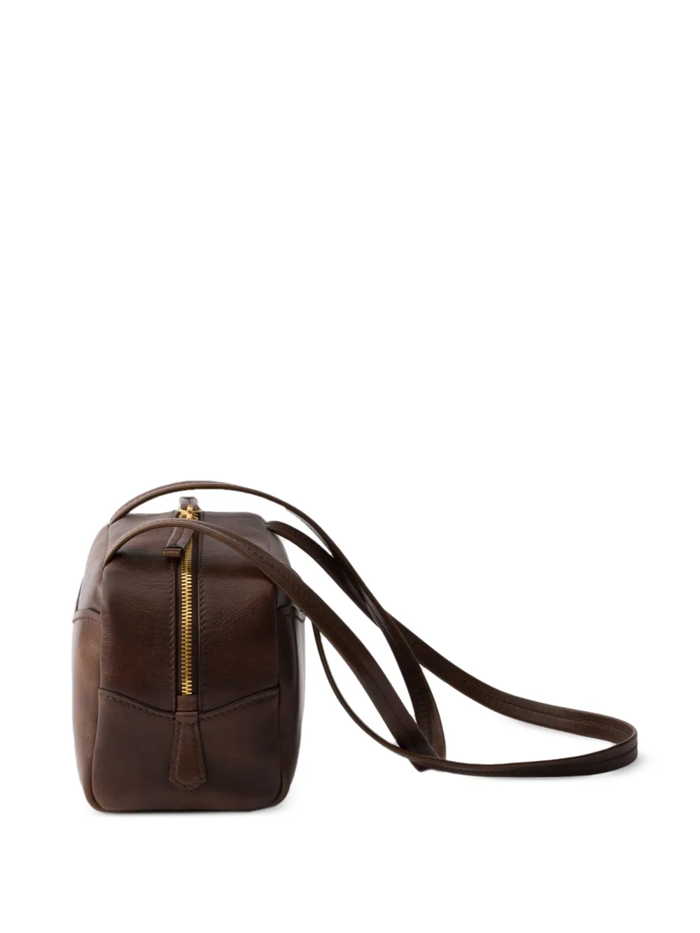 Prada Carry antieke leren mini-tas met handvat Bruin