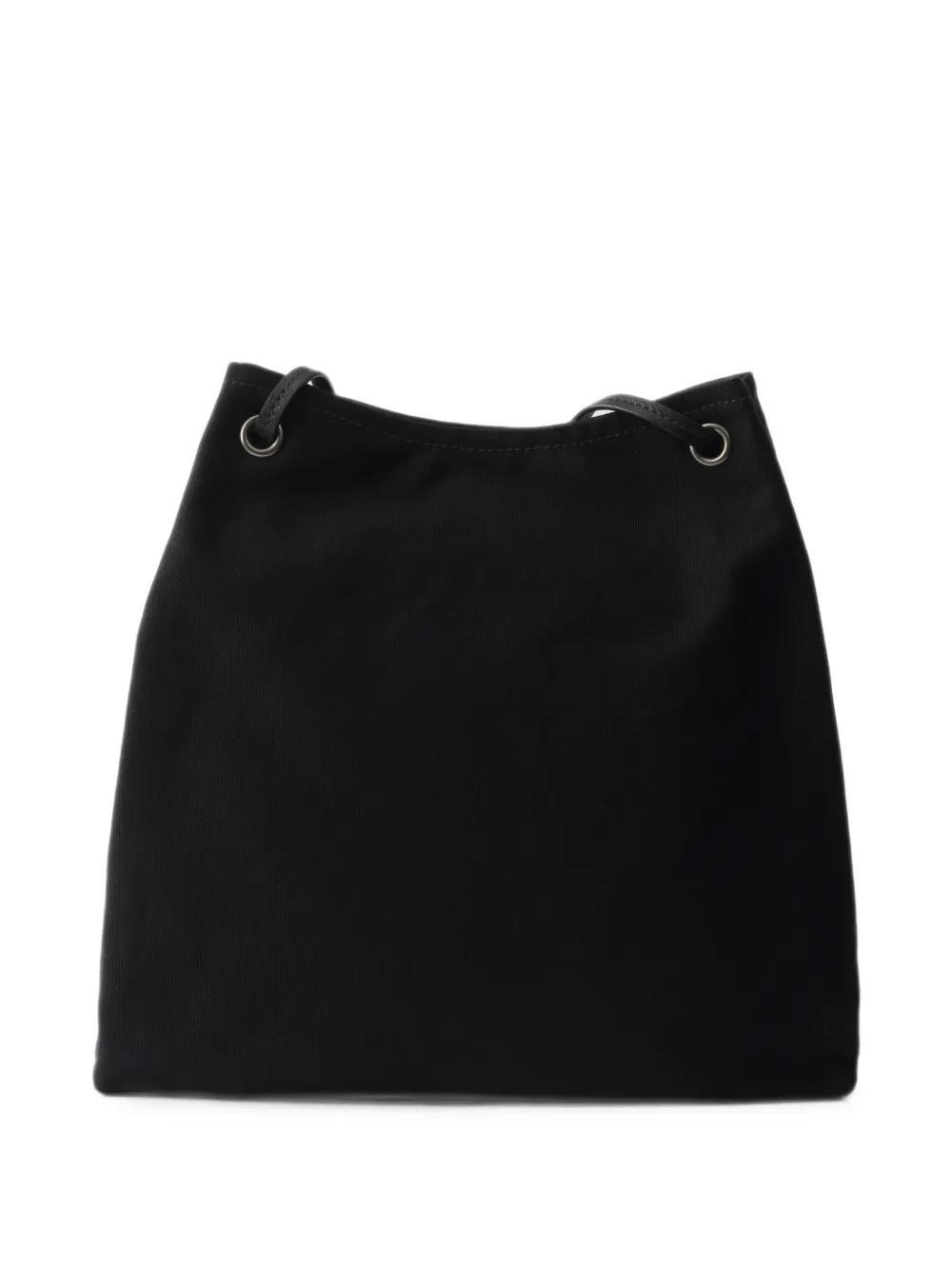 Prada Grote Route canvas en leren tas Zwart