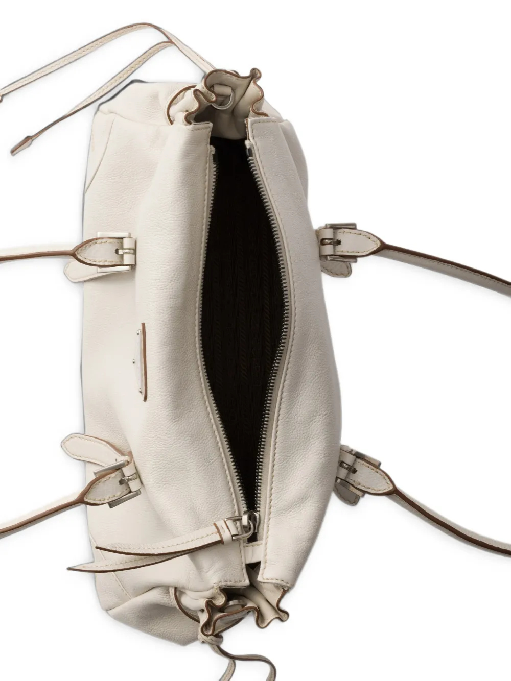 Prada Medium Karin antieke leren shopper Wit