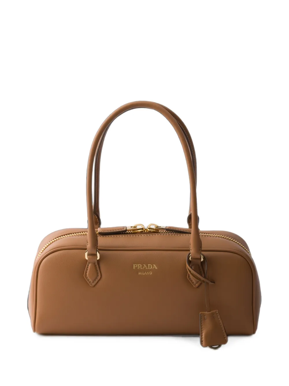 Prada medium leather top-handle bag · OS