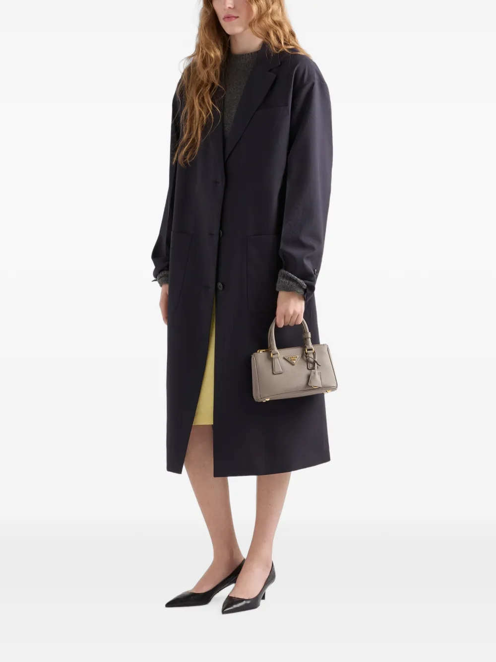 Prada Galleria Saffiano leren mini-tas Grijs