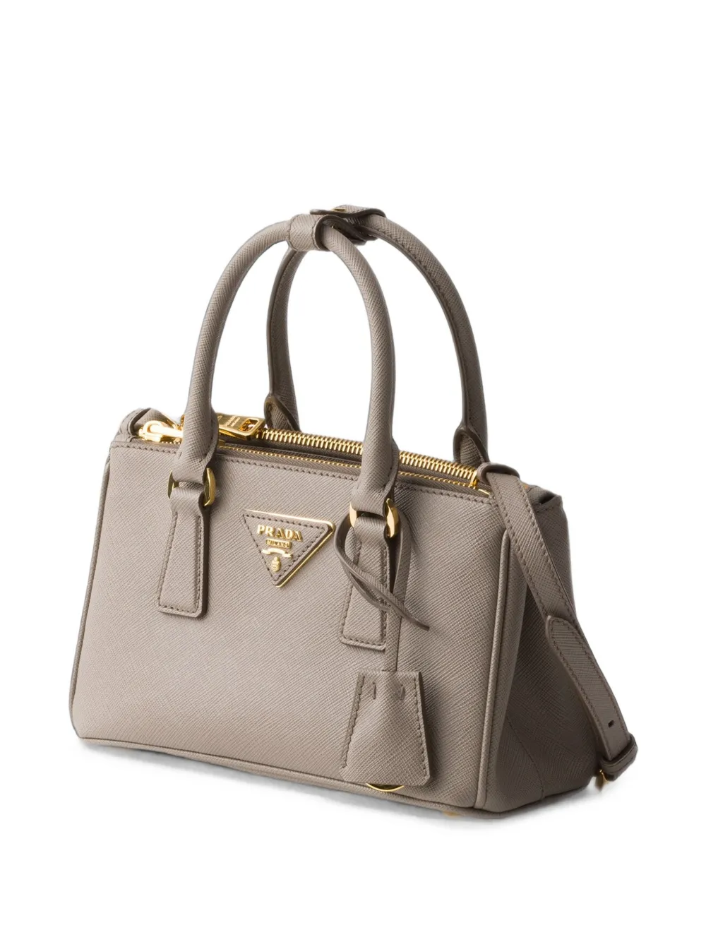Prada Galleria Saffiano leren mini-tas Grijs