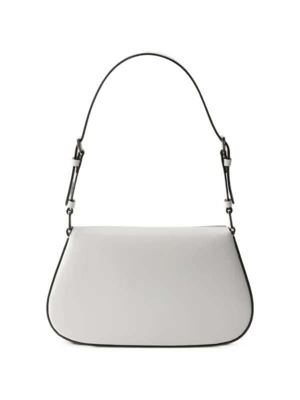 Prada Cleo Brushed Leather Shoulder Bag | White | FARFETCH