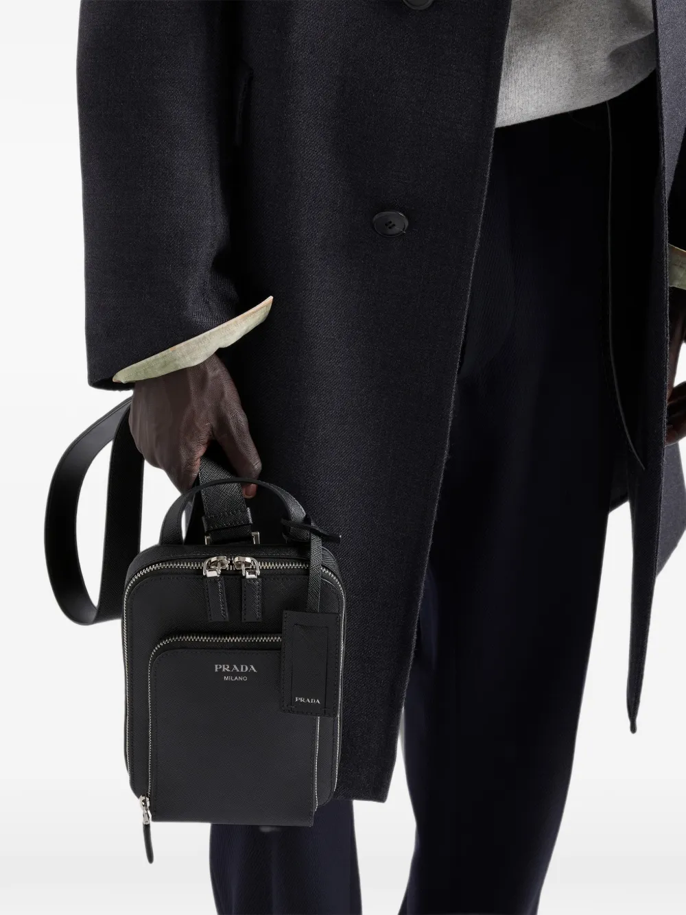 Prada Rugzak van saffiano leer Zwart