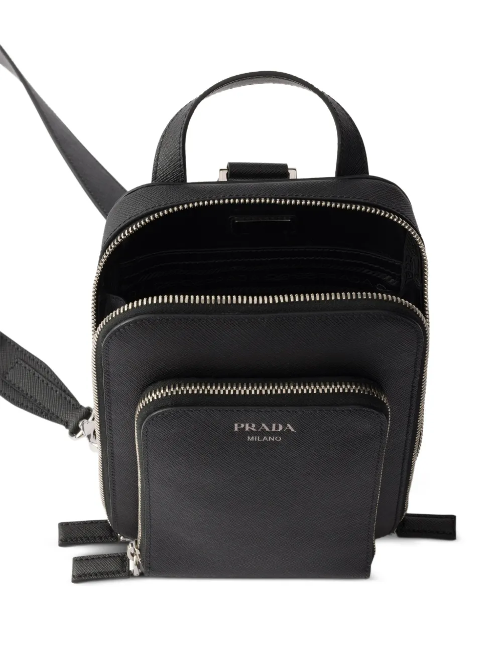 Prada Rugzak van saffiano leer Zwart