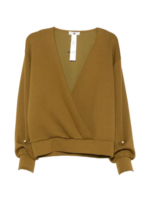 TWINSET faux-wrap pearl-embellished jumpsuit