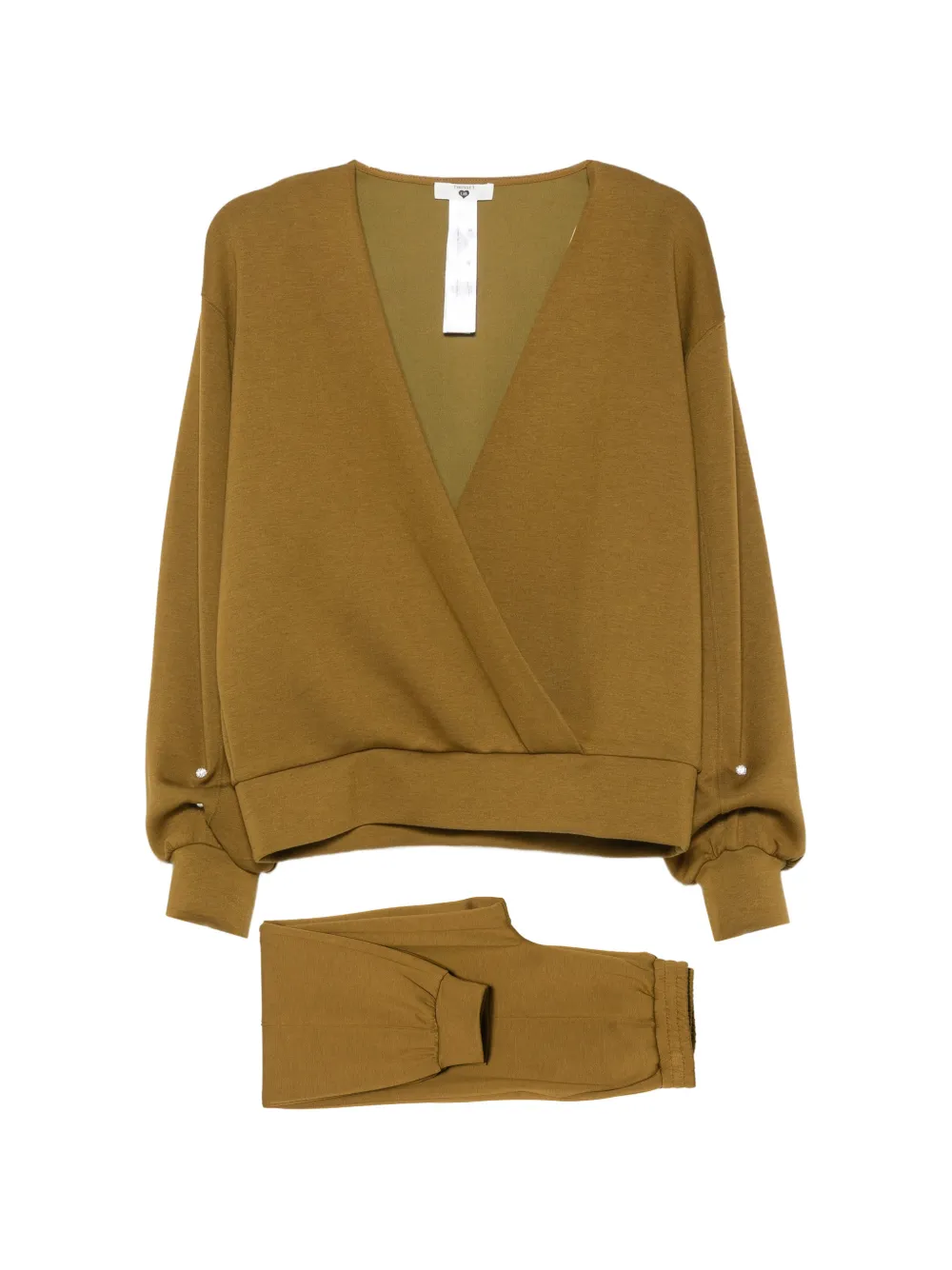 TWINSET Tuta intera effetto portafoglio con perle - Verde