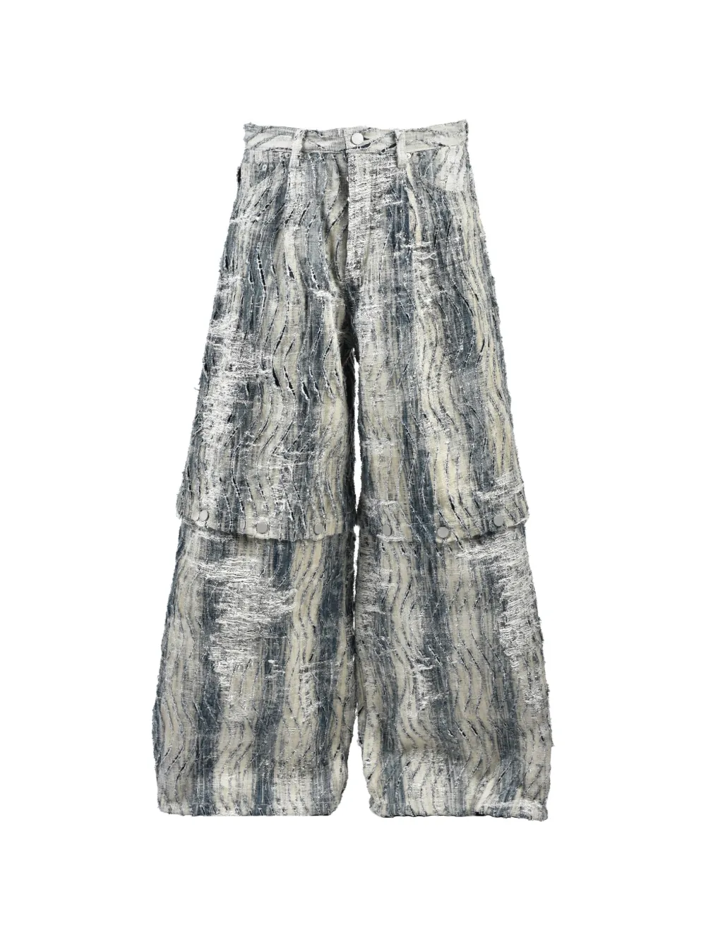 Taakk convertible bleached jacquard jeans