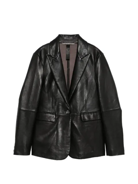 The Jackie Leathers single-breasted leather blazer