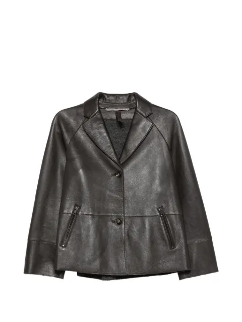 The Jackie Leathers button-up leather jacket